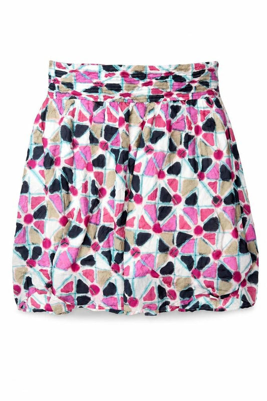 White Stuff Women’s Multicoloured UK 22 Flared Geometric Short Skirt
