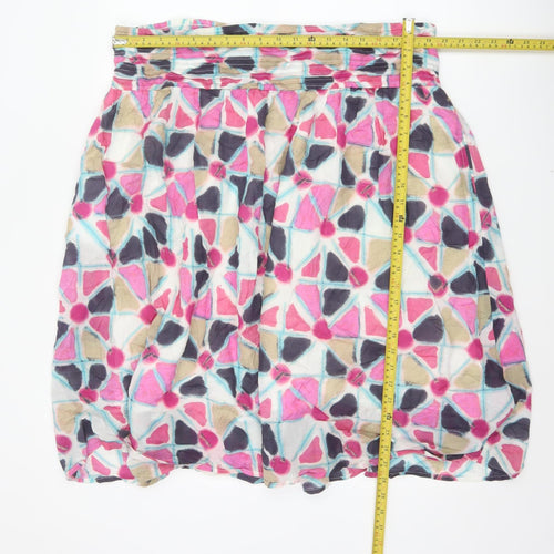 White Stuff Women’s Multicoloured UK 22 Flared Geometric Short Skirt