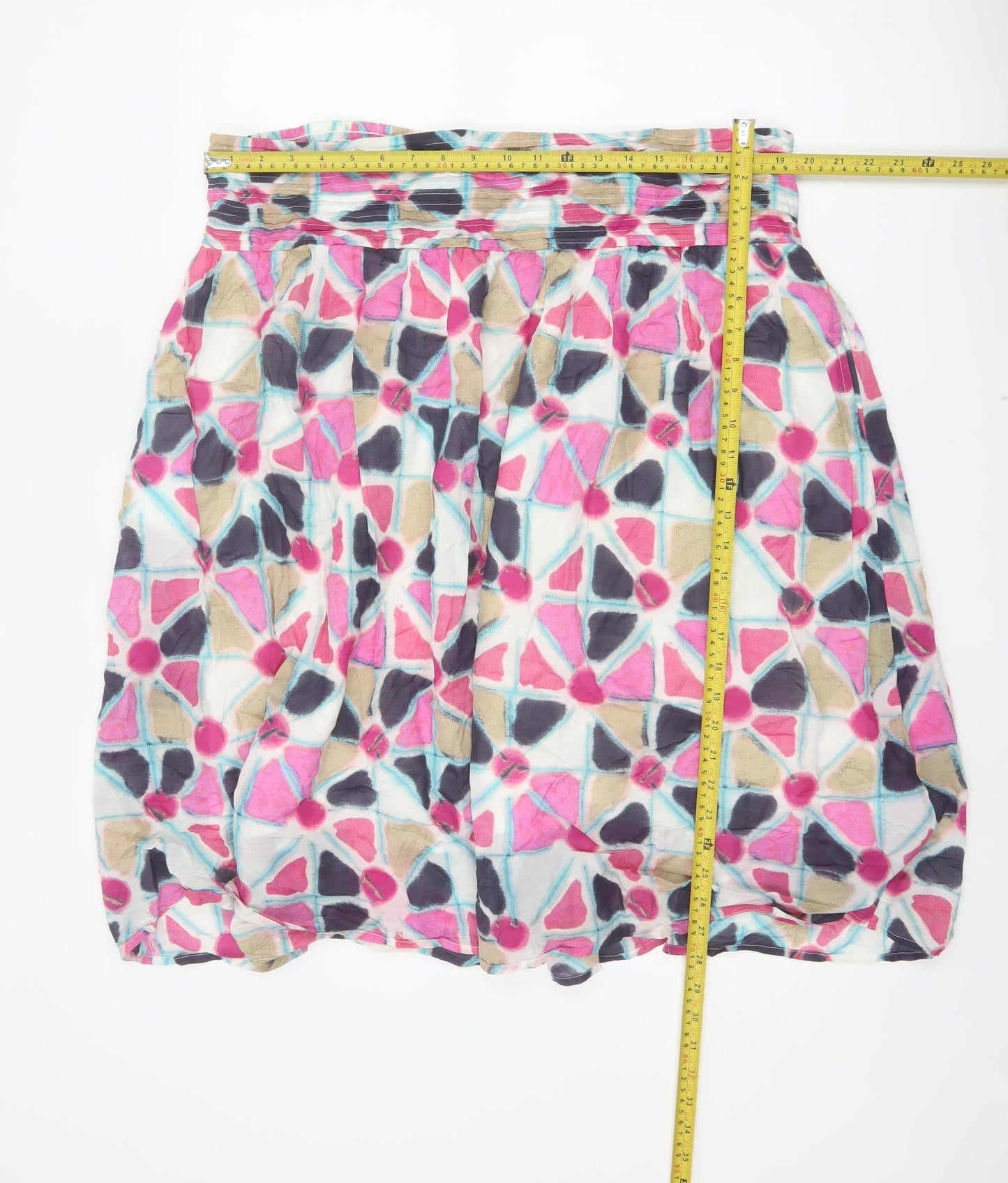 White Stuff Women’s Multicoloured UK 22 Flared Geometric Short Skirt