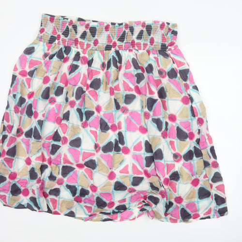 White Stuff Women’s Multicoloured UK 22 Flared Geometric Short Skirt