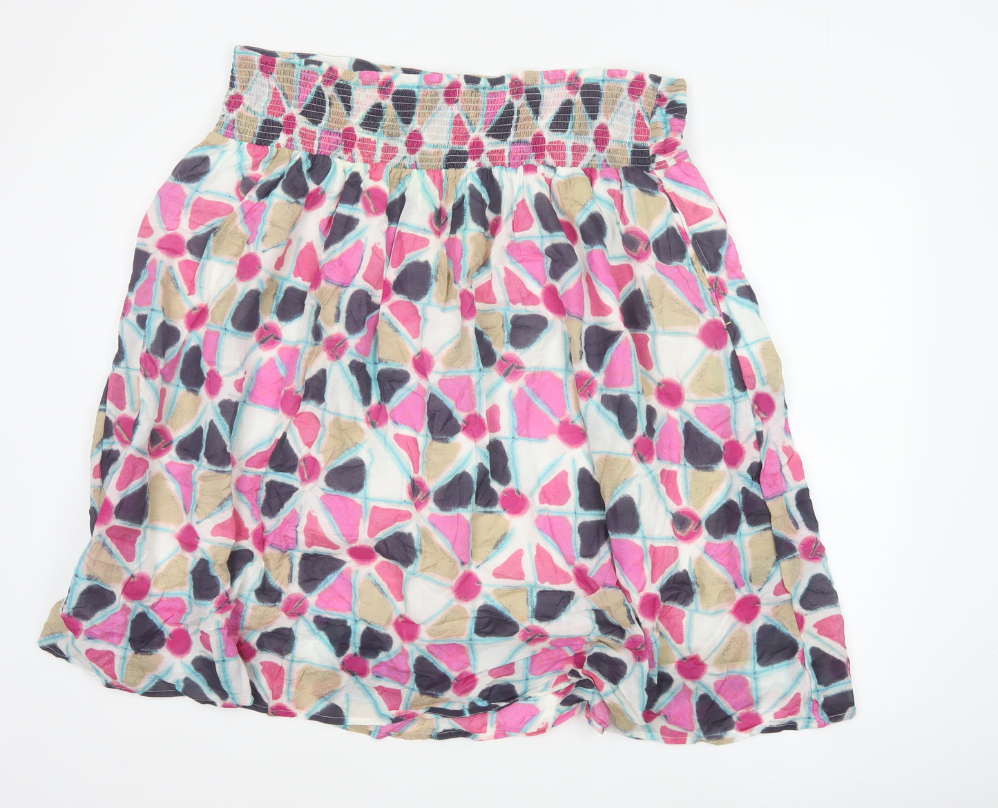 White Stuff Women’s Multicoloured UK 22 Flared Geometric Short Skirt