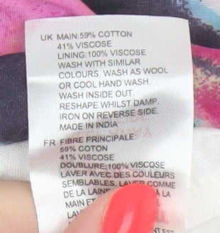White Stuff Women’s Multicoloured UK 22 Flared Geometric Short Skirt