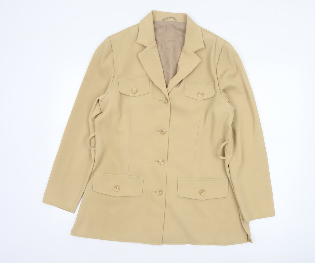 Back view of Mackays Women’s Beige UK 14 Longline Tailored Blazer Jacket