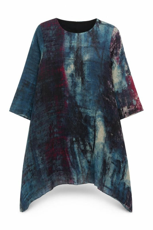 Front view of Saloos Women’s Multicoloured UK 14 Asymmetric Kaftan Dress