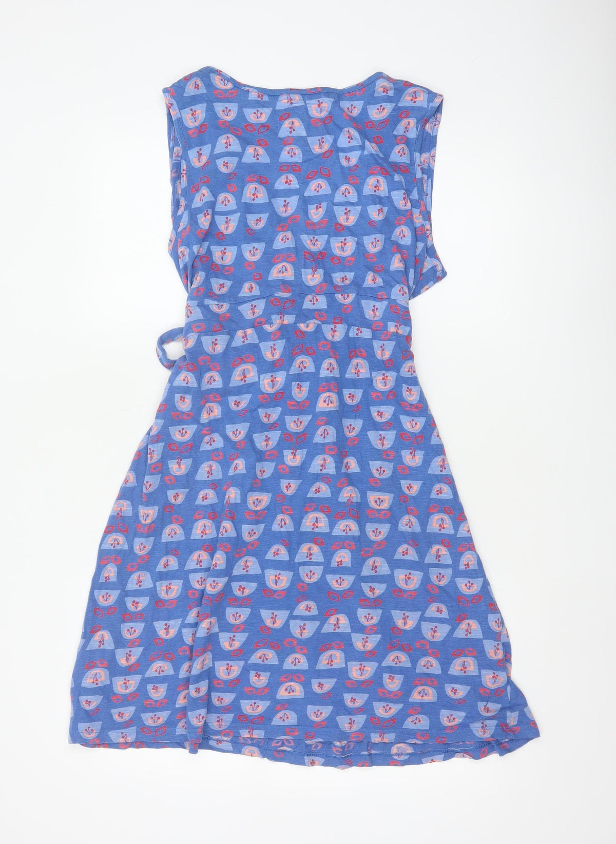 Mantaray Women’s Blue Floral Cotton Wrap Dress Size 16 Knee Length