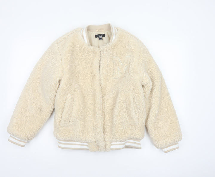 New Look 915 Girls Beige 10-11 Years Varsity Teddy Fleece Jacket