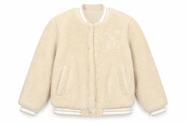 New Look 915 Girls Beige 10-11 Years Varsity Teddy Fleece Jacket