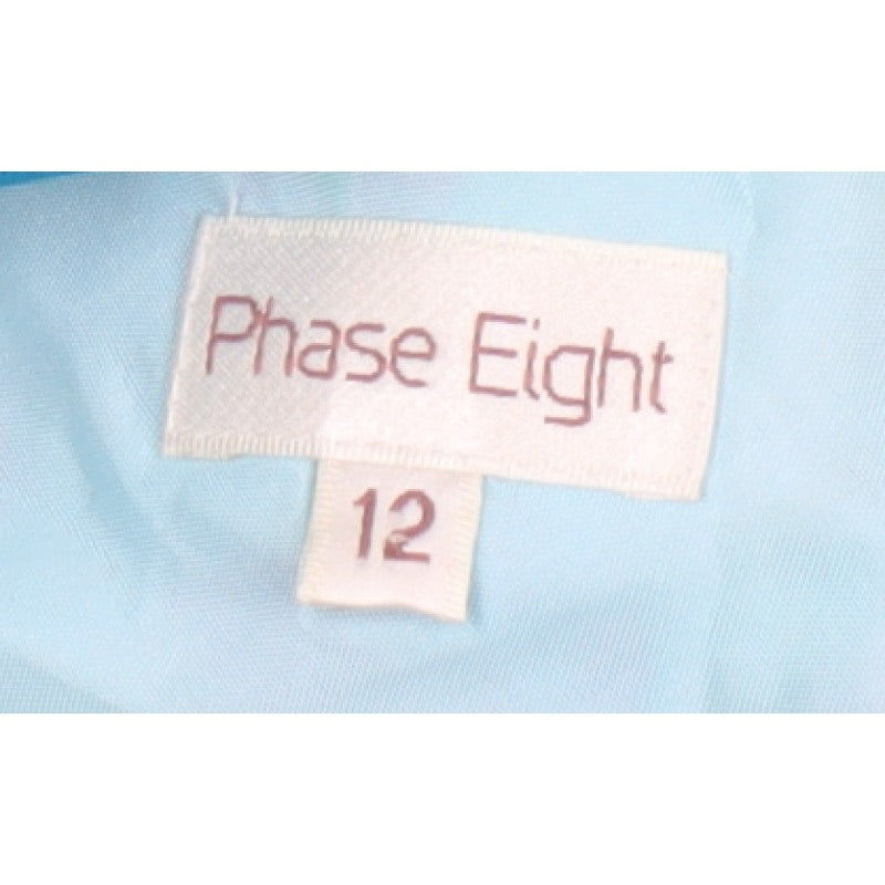 Phase Eight Women Blue Floral Chiffon Midi Fit & Flare Dress UK 12