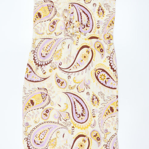 Next Women Multicoloured UK 10 Paisley Cotton Sleeveless Sheath Dress