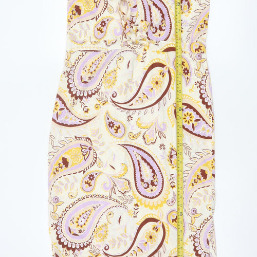 Next Women Multicoloured UK 10 Paisley Cotton Sleeveless Sheath Dress