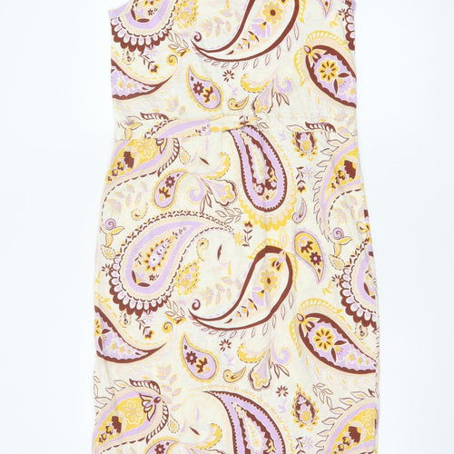 Next Women Multicoloured UK 10 Paisley Cotton Sleeveless Sheath Dress