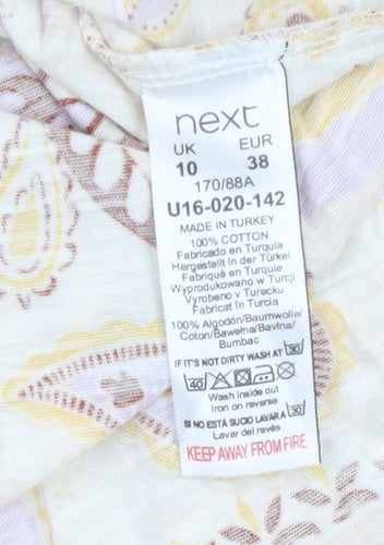 Next Women Multicoloured UK 10 Paisley Cotton Sleeveless Sheath Dress