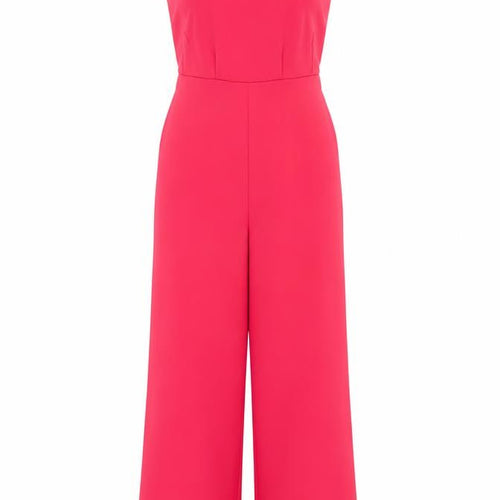 Only Women Pink UK 6 Wide-Leg Belted Strappy Jumpsuit Party