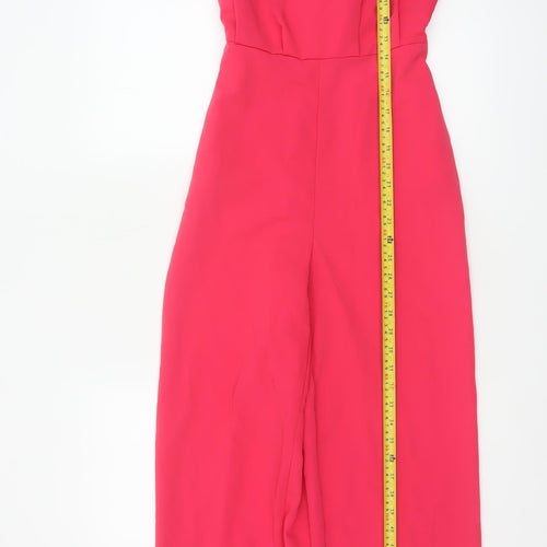 Only Women Pink UK 6 Wide-Leg Belted Strappy Jumpsuit Party