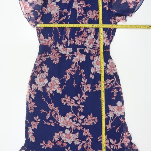 Phase Eight Women Blue Floral Midi Mermaid Dress UK 12