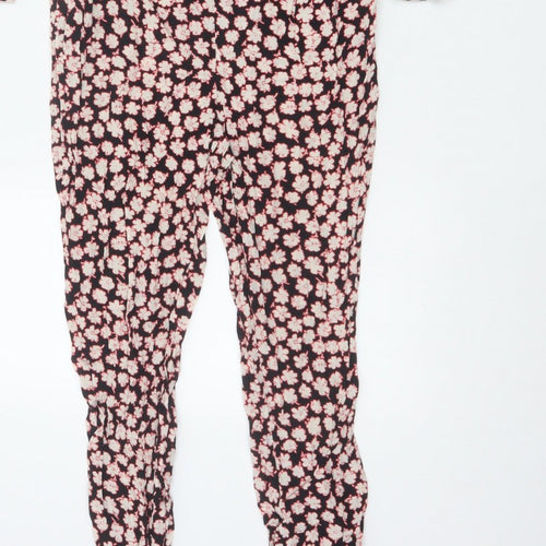 Mint Velvet Women’s Black Floral Size 8 V-Neck Tapered Jumpsuit