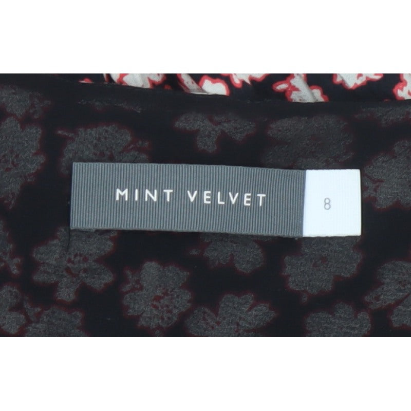 Mint Velvet Women’s Black Floral Size 8 V-Neck Tapered Jumpsuit