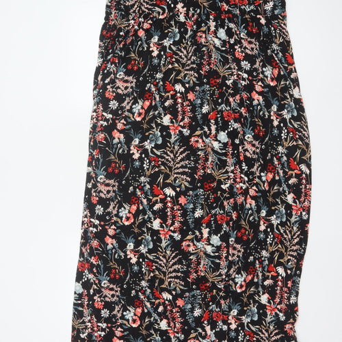 Long Tall Sally Women Black Floral UK 20 Tall Maxi Sleeveless Dress
