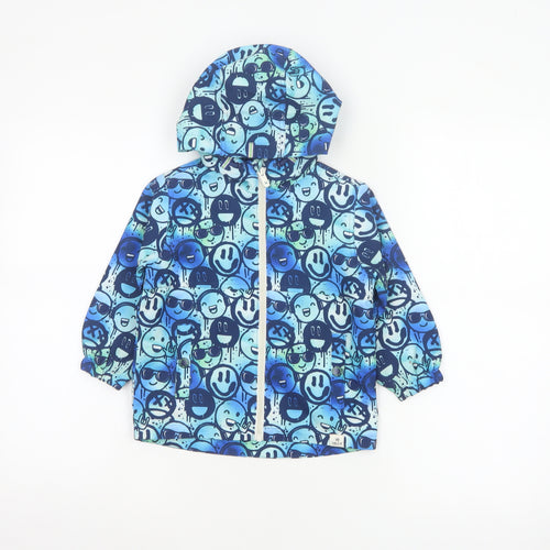 Next Boys Blue Cartoon Print Hooded Full Zip Jacket 2-3 Years