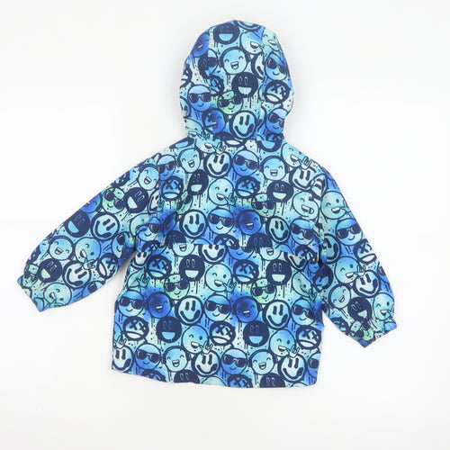 Next Boys Blue Cartoon Print Hooded Full Zip Jacket 2-3 Years
