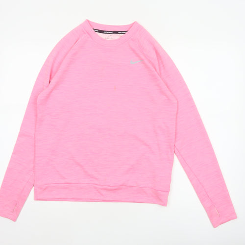 Nike Women’s Pink S Dri-FIT Running Long Sleeve Pullover Top