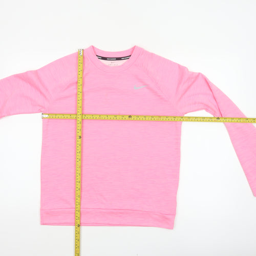 Nike Women’s Pink S Dri-FIT Running Long Sleeve Pullover Top