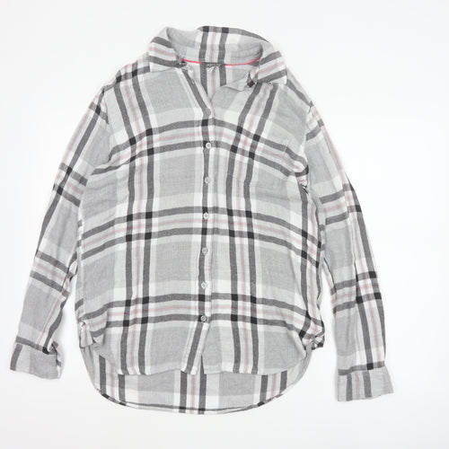 Joules Women Multicoloured UK 14 Basic Plaid Viscose Roll Tab Shirt