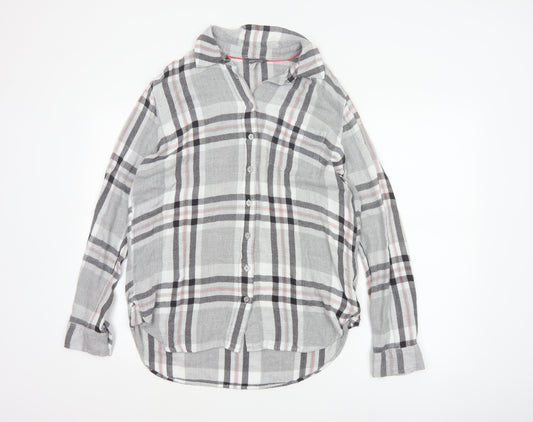 Joules Women Multicoloured UK 14 Basic Plaid Viscose Roll Tab Shirt