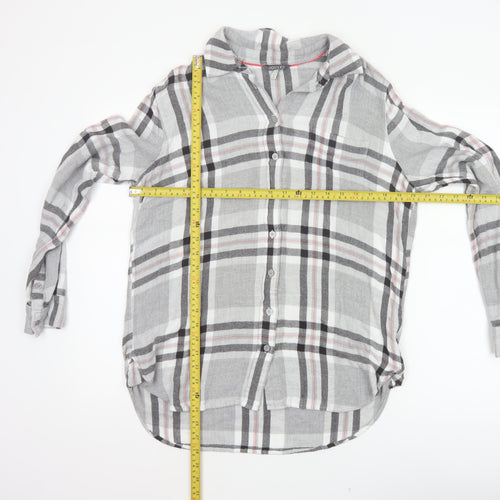 Joules Women Multicoloured UK 14 Basic Plaid Viscose Roll Tab Shirt