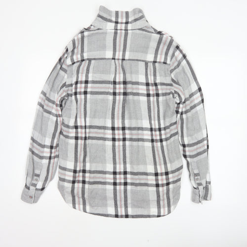 Joules Women Multicoloured UK 14 Basic Plaid Viscose Roll Tab Shirt