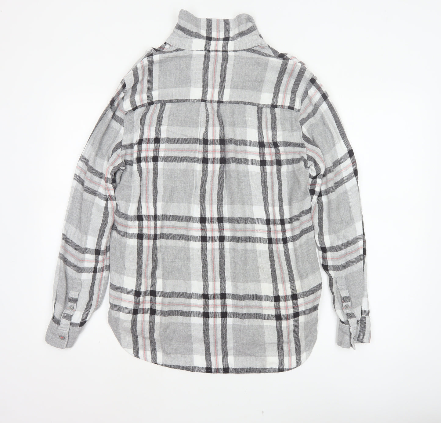 Joules Women Multicoloured UK 14 Basic Plaid Viscose Roll Tab Shirt