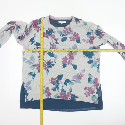 RJR John Rocha Women Grey Floral Knit Layered Jumper UK 14