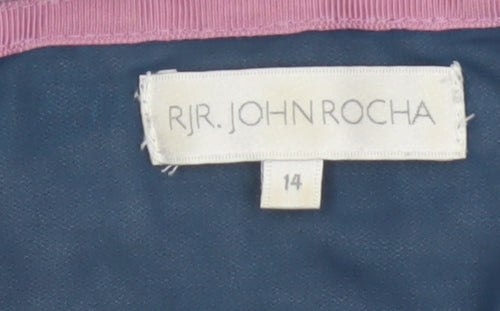 RJR John Rocha Women Grey Floral Knit Layered Jumper UK 14