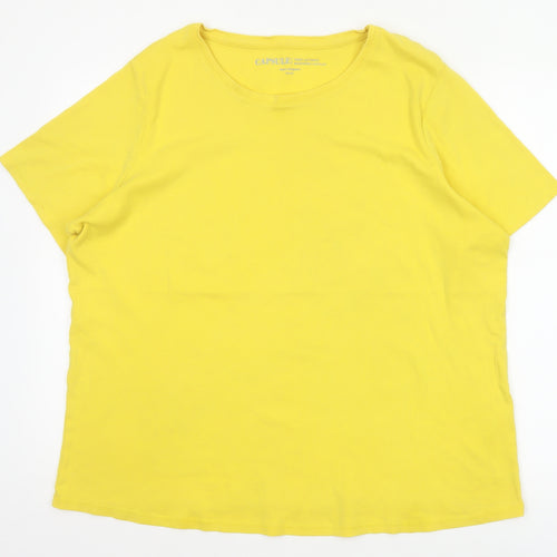 Capsule Women Yellow Size 20 Basic Cotton Crew Neck T-Shirt