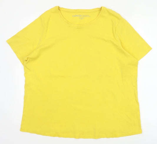 Capsule Women Yellow Size 20 Basic Cotton Crew Neck T-Shirt