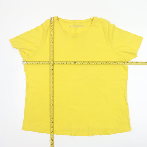 Capsule Women Yellow Size 20 Basic Cotton Crew Neck T-Shirt