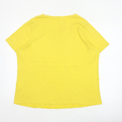 Capsule Women Yellow Size 20 Basic Cotton Crew Neck T-Shirt
