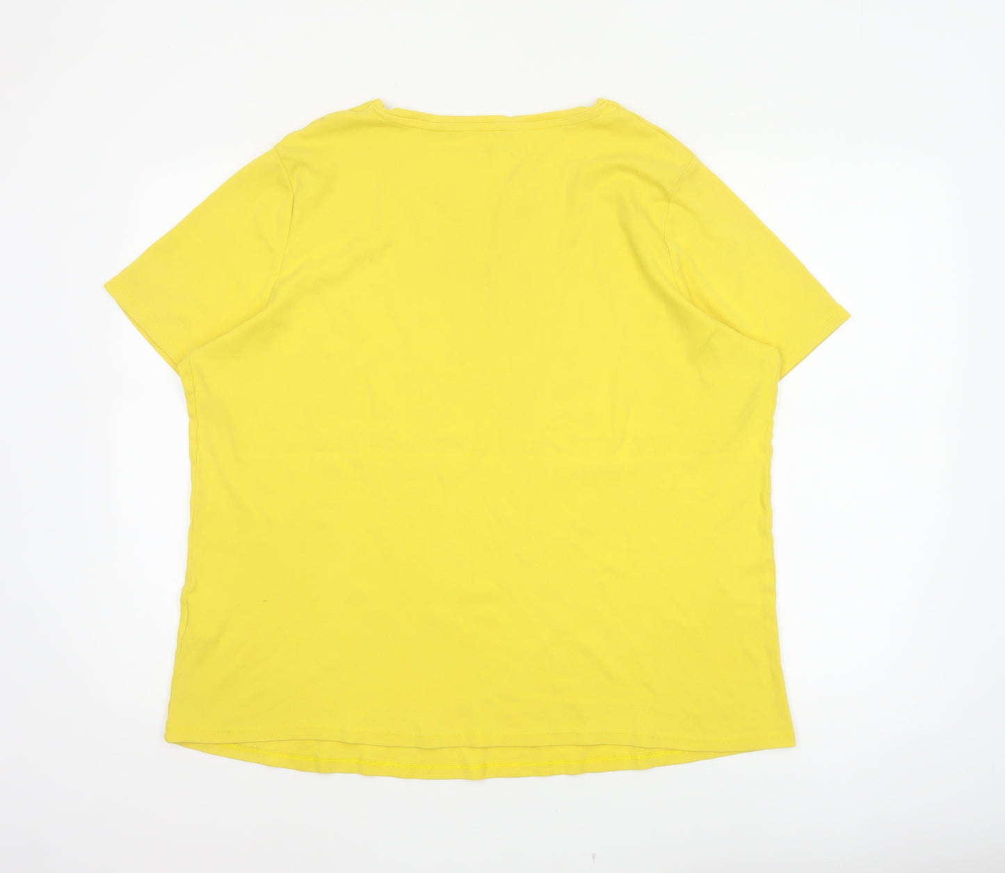 Capsule Women Yellow Size 20 Basic Cotton Crew Neck T-Shirt