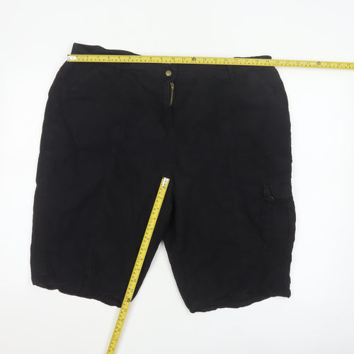 labelBe Women’s Black UK 22 Cotton Cargo Shorts Pockets