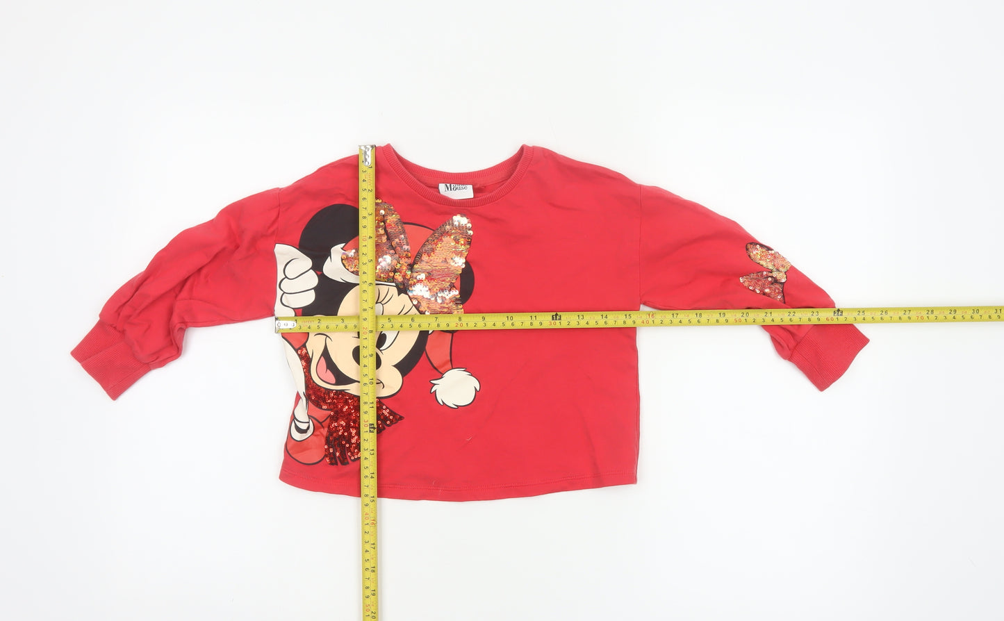 Next Girls Red 5 Years Minnie Mouse Sequin Long Sleeve T-Shirt