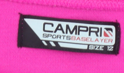 Campri Women’s Pink UK 12 Basic Long Sleeve Sports Base Layer Top