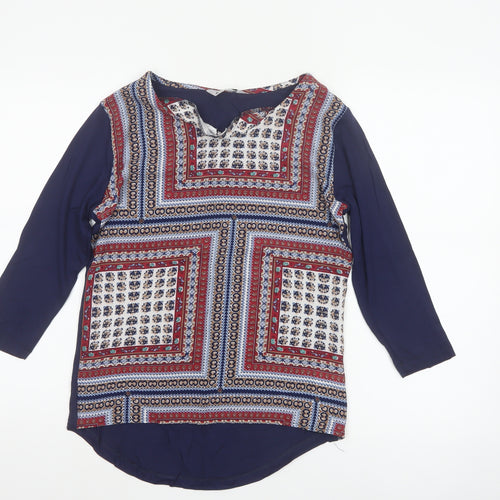 Alexara Women’s Multicoloured Size 12 Bohemian V-Neck Tunic Blouse