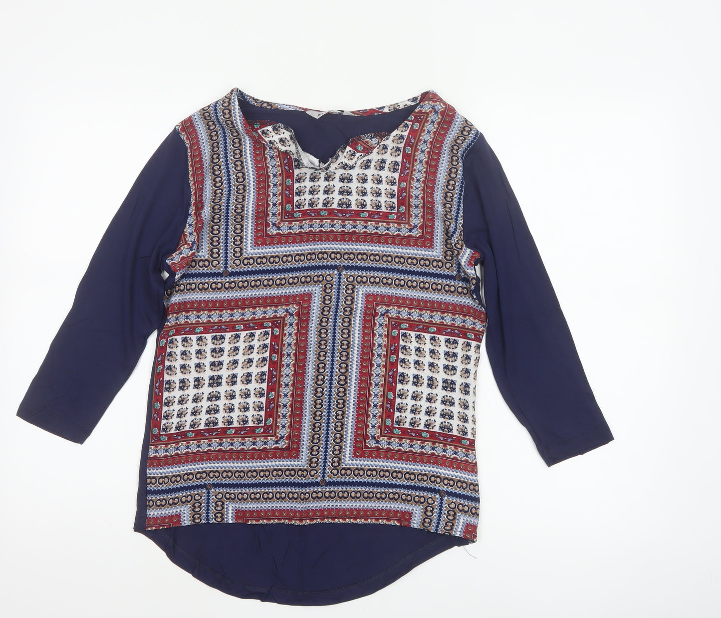 Alexara Women’s Multicoloured Size 12 Bohemian V-Neck Tunic Blouse