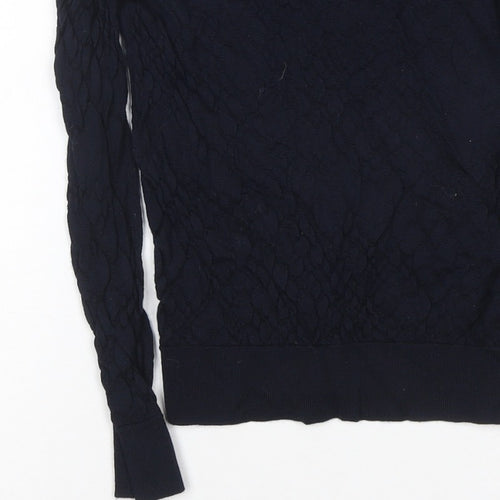 Marks and Spencer Women's Blue UK 6 Cable Knit Crew Neck Jumper