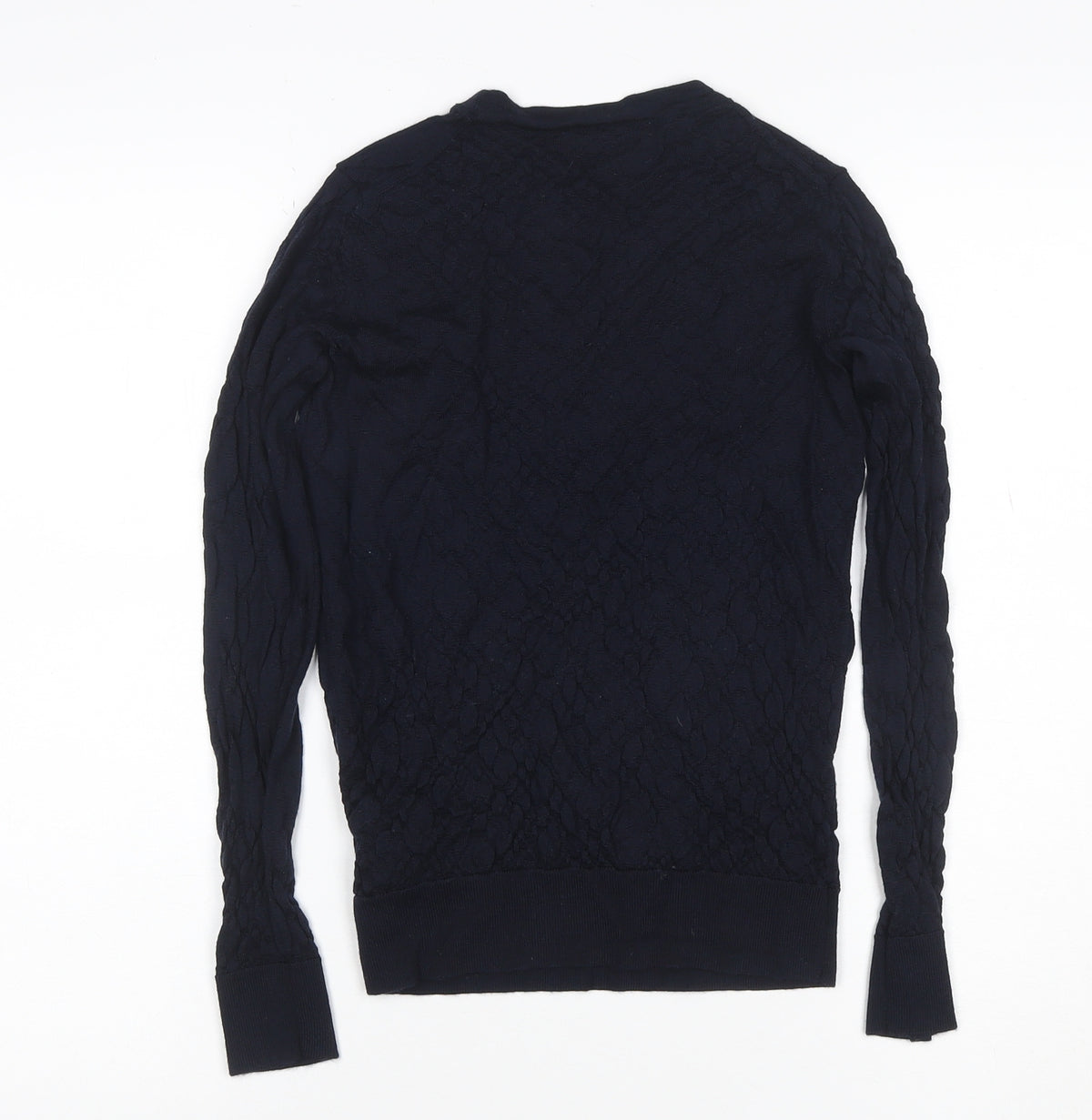 Marks and Spencer Women's Blue UK 6 Cable Knit Crew Neck Jumper