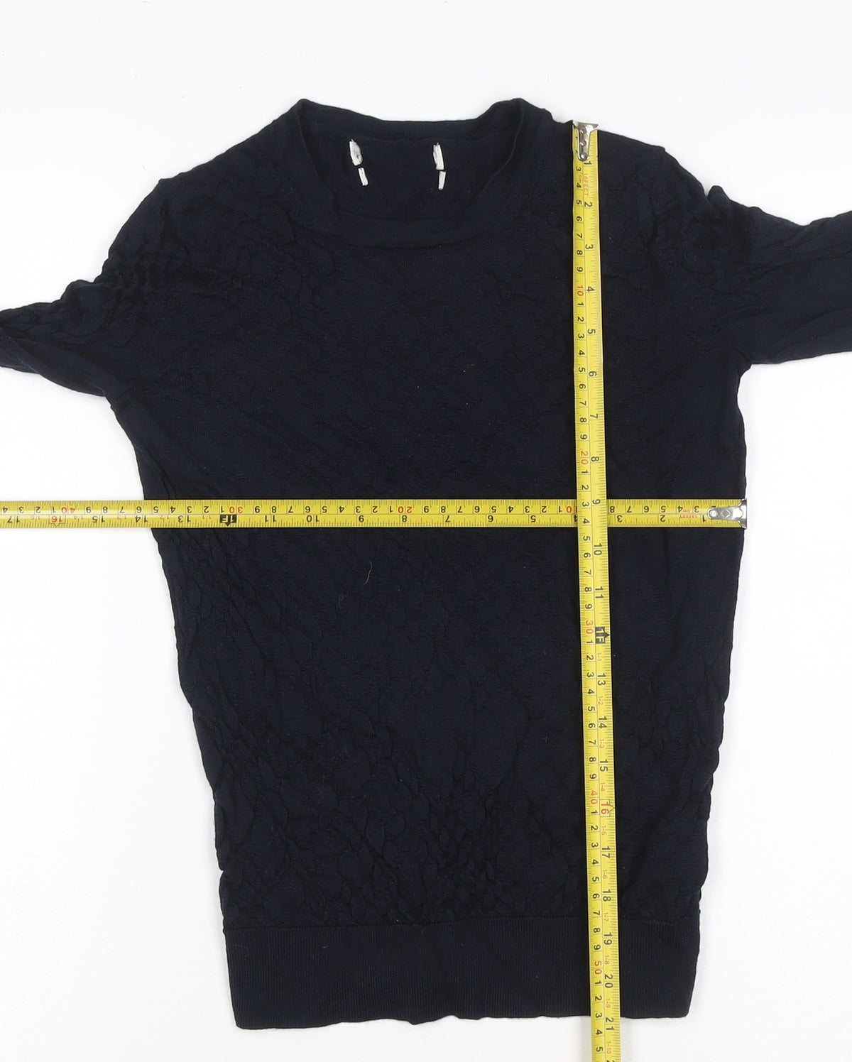 Marks and Spencer Women's Blue UK 6 Cable Knit Crew Neck Jumper