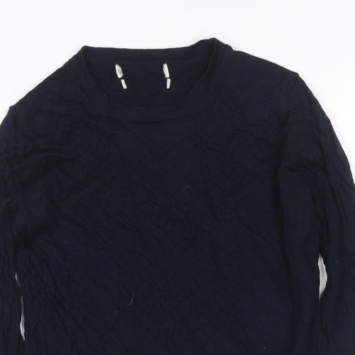 Marks and Spencer Women's Blue UK 6 Cable Knit Crew Neck Jumper