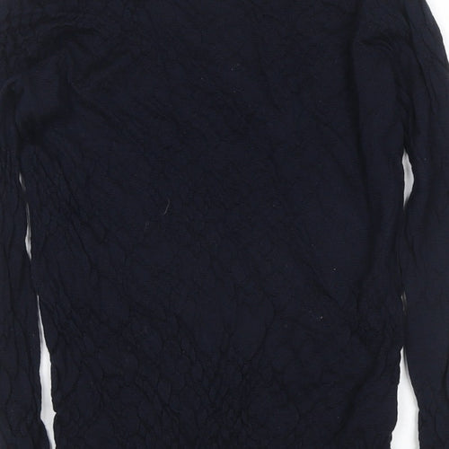 Marks and Spencer Women's Blue UK 6 Cable Knit Crew Neck Jumper
