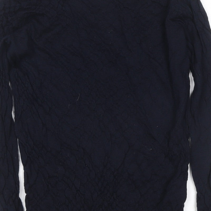 Marks and Spencer Women's Blue UK 6 Cable Knit Crew Neck Jumper