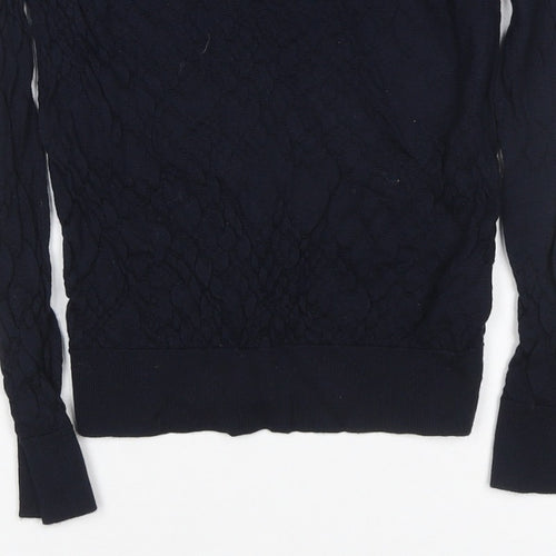Marks and Spencer Women's Blue UK 6 Cable Knit Crew Neck Jumper